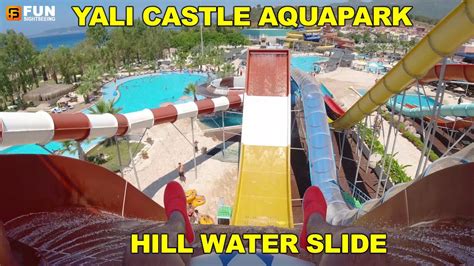 Hill Water Slide At Yal Castle Aquapark In Izmir Turkey Youtube