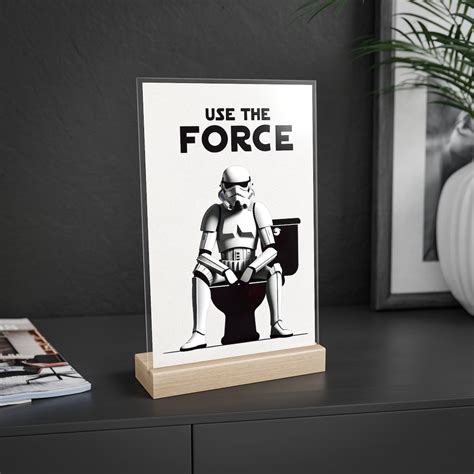 Use The Force Bathroom Sign Darth Vader Bathroom Sign Restroom Sign