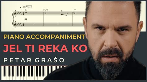 Jel Ti Reka Ko Petar Graso Piano Karaoke Cover Tekst Note Za