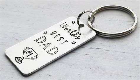 Worlds Best Dad Keychain New Dad Fathers Day Keychain Etsy