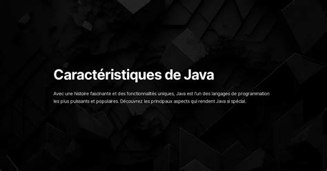 Caractéristiques de Java