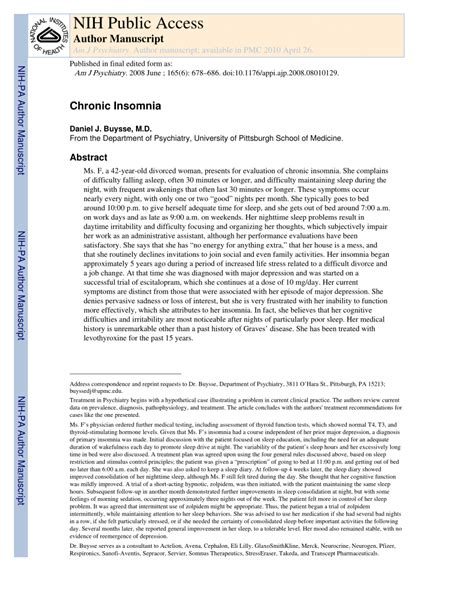 (PDF) Chronic Insomnia