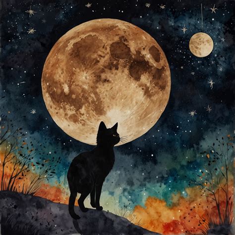 Halloween Full Moon Black Cat Free Stock Photo - Public Domain Pictures