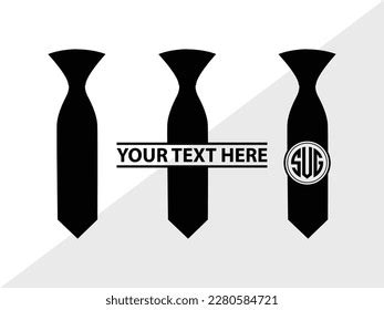 Tie Monogram Vector Illustration Silhouette Stock Vector (Royalty Free ...