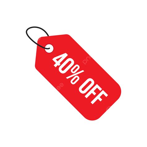 40 Percent Off Tag Vector Icon Isolated 40 Percent Off Tag Vector Offer Png And Vector With