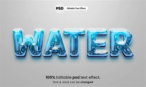 Water Text Psd