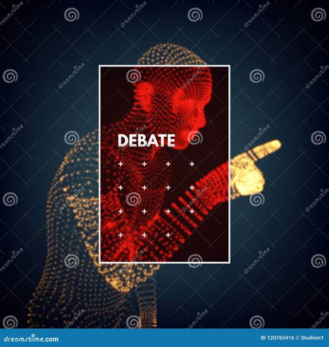 Candidate Argue Versus Opposition Concept Debate Banner Outline Vector