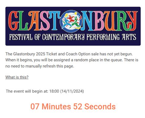 Glastonbury Festival 2025 Ticket Sale Faq