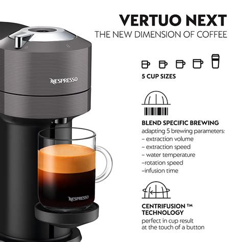 Nespresso Vertuo Next Coffee Machine By Magimix Dark Grey Milk