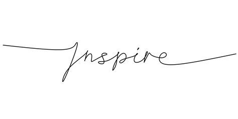 One continuous line drawing typography line art of inspire word ...