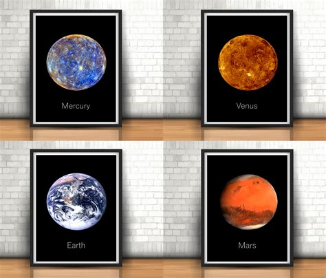 Solar System Art Prints Full Set of 8 Planets Space Themed - Etsy