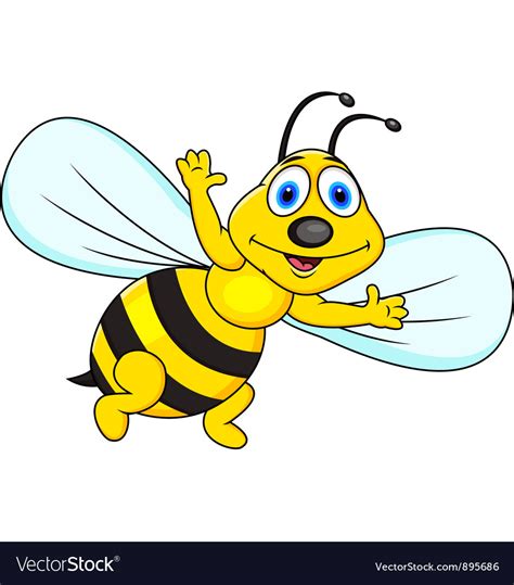 Funny Bee Cartoon Royalty Free Vector Image Vectorstock