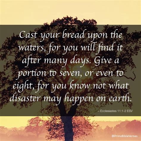 Bible Verse Cast Your Bread Upon The Water - Bread Poster