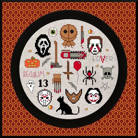 Horror Movie Scary Halloween Spooky Collage Cross Stitch Etsy