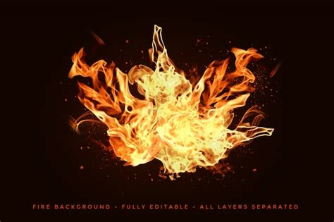 Premium PSD | Fire flames on black background