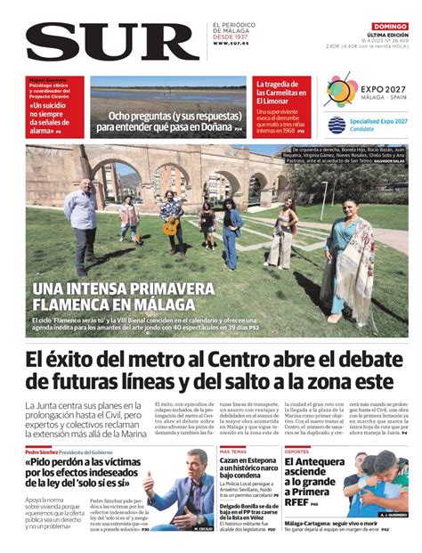 Las Portadas De Diario Sur Diario Sur De Abril De