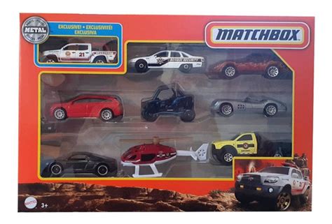 Matchbox Com 9 Miniaturas De Metal X7111 Mattel Parcelamento Sem Juros