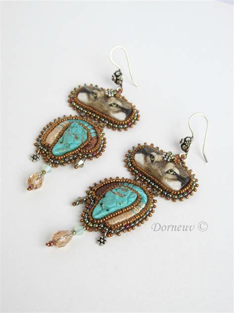 Boucles D Oreilles Brod E Et Tiss E Chogan Dorneuv Cr Ations