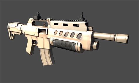 3D Model Assault Rifle Sci Fi VR AR Low Poly OBJ CGTrader