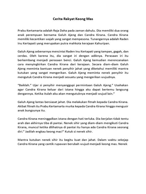 Cerita Rakyat Keong Mas Pdf