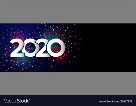 Happy New Year Celebration Firework Banner Vector Image