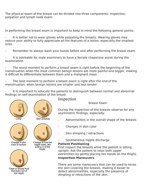 The Physical Exam Of The Breast In Performing The Breast Exam Is Important To Keep In Mind The