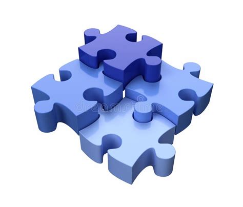 Jigsaw Puzzle Pieces Blue Stock Illustration Illustration Of