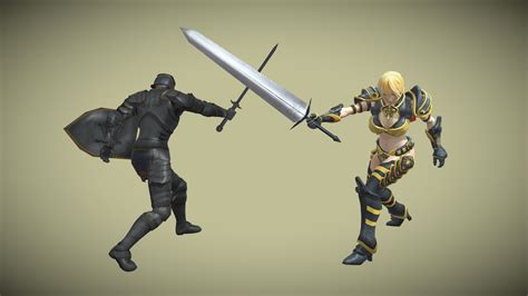 Animated Knight vs. Broad Sword Fight - 3D model by LasquetiSpice ...