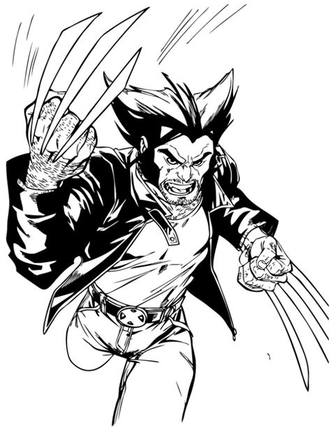 Coloriage X-Men Wolverine courageux dessin gratuit à imprimer