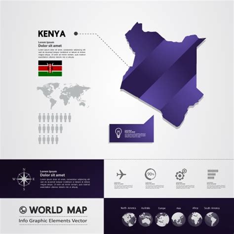 Republic of kenya - map Royalty Free Vector Image