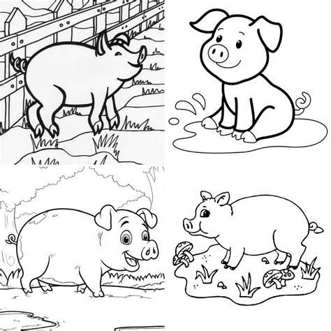 20 Free Pig Coloring Pages for Kids and Adults