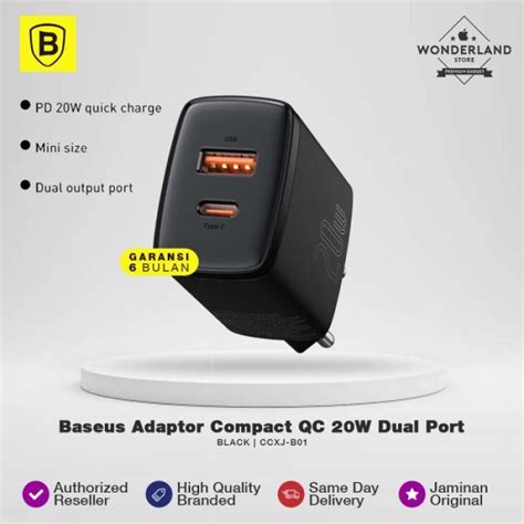 Jual Baseus Adaptor W Compact Quick Fast Charger Dual Port U C Pd Qc