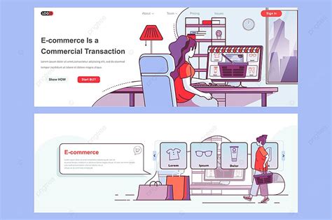 E Commerce Landing Pages Set Banner Template Download on Pngtree