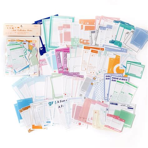 Journamm 100pcs Pack Vintage Memo Paper Set DIY Scrapbooking School