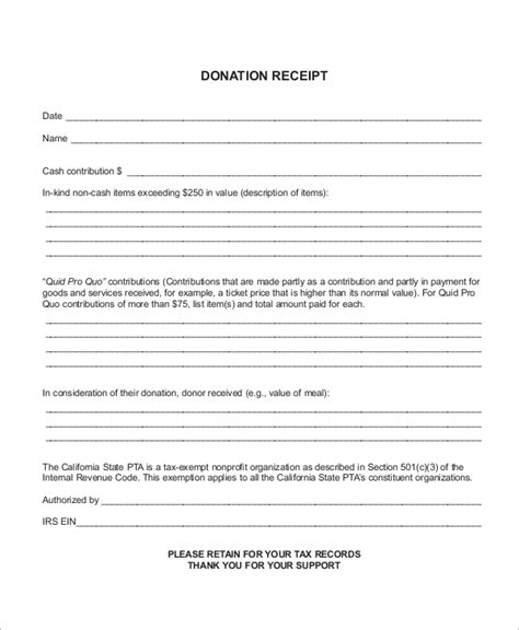 Free Sample Donation Receipts In Ms Word Pdf