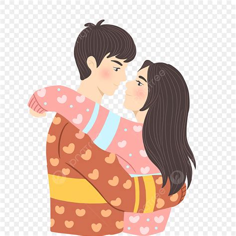 Hugging Couple Hd Transparent Cartoon Cute Sweet Hugging Little Couple