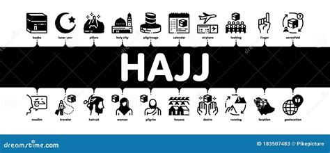 Hajj Infographic With Route Map For Hajj Guide Step By Step Vector