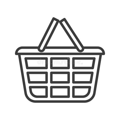 Shopping Basket Linear Icon Thin Line Illustration Vector Isolated