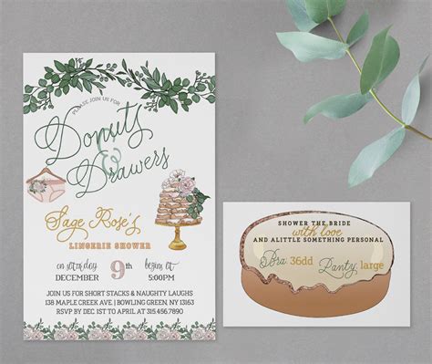 Donuts And Drawers X Inches Lingerie Shower Invite Whimsical Invite