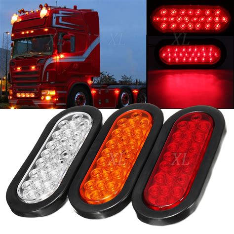 Oval Vermelho Stop E Turn Signal De Freio LED Luz Traseira Montagem