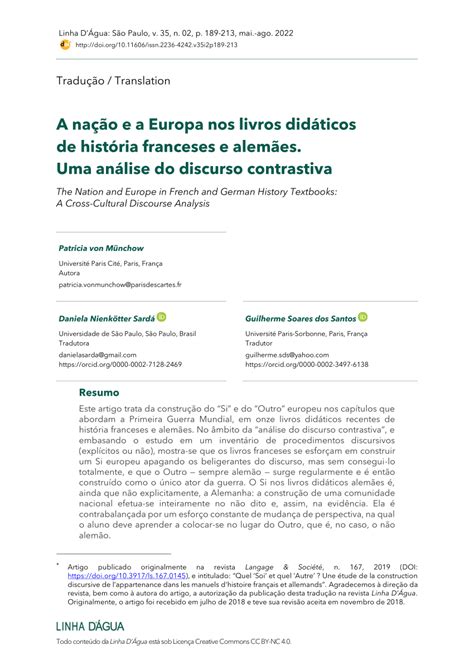 PDF A nação e a Europa nos livros didáticos de história franceses e