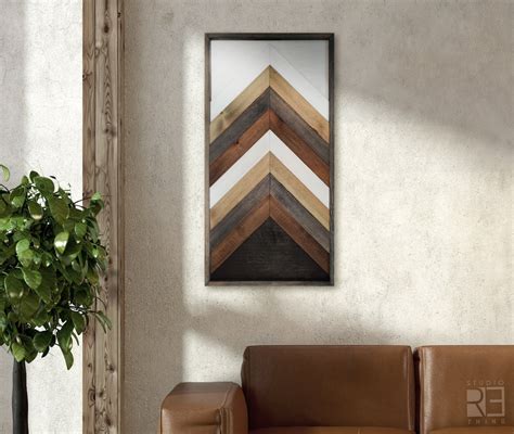 3d Wooden Chevron Wall Art Modern Wood Mosaic Wooden Chevron Wall