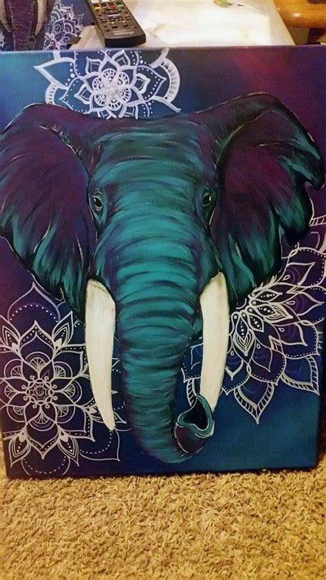 Acrylic Elephant Painting Ideas - The next layer i add water to the ...