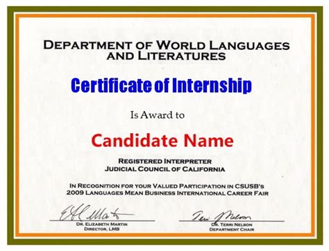 Internship Certificate Formats | 10+ Free Printable Word & PDF Templates