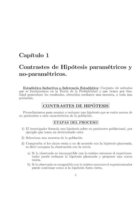 Pdf Capítulo 1 Contrastes De Hipótesis Paramétricos Y No Paramétricos