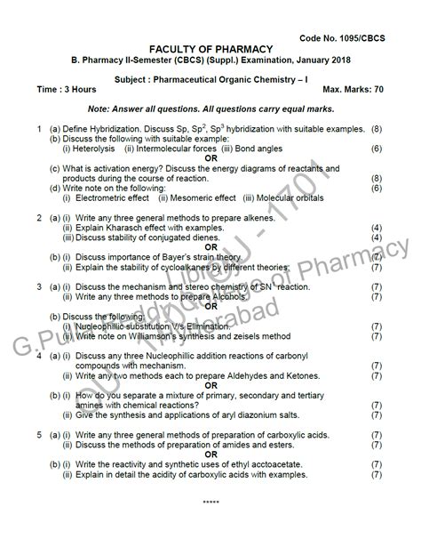 Osmania University B Pharmacy Ii Semester Cbcs Supplementary Subject Pharmaceutical