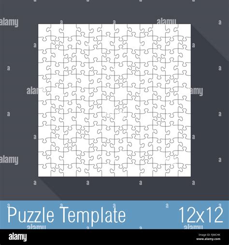 Square jigsaw puzzle template 12x12 pieces Stock Photo - Alamy