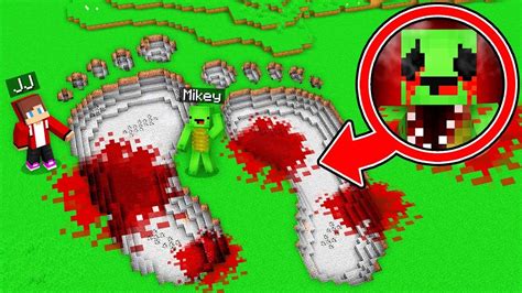 Jj And Mikey Found Scary Mikey Footprint In Minecraft Maizen Youtube