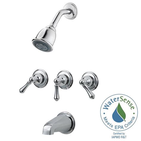 Pfister 3-Handle Tub and Shower Faucet Trim Kit in Polished Chrome ...