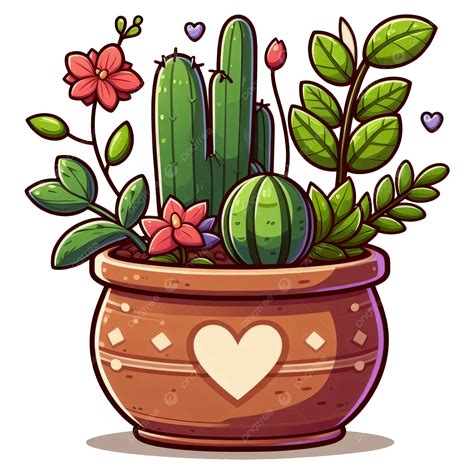 Plant Pot Clip Art Cartoon Illustration, Plant Clipart, Art Clipart